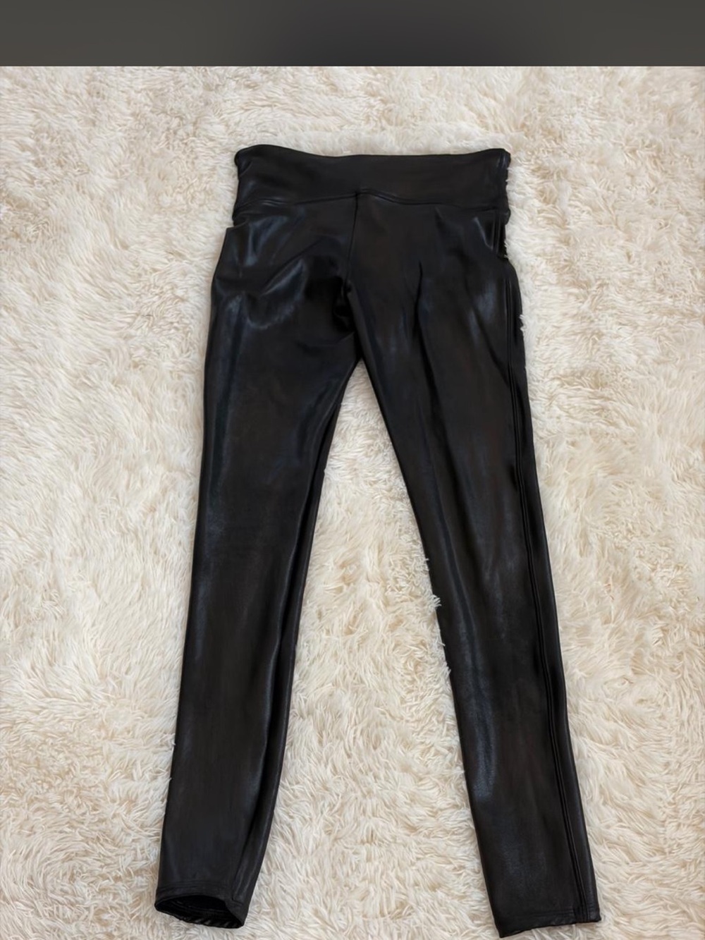 SPANX women’s Faux Leather Leggings in Black